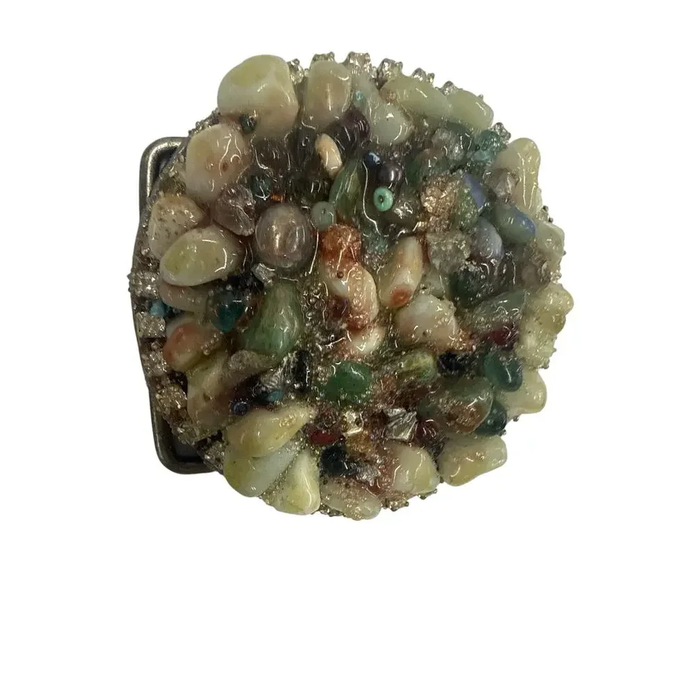 NWOT Tiffany‎ Lee Designs Handmade Jade Stone Swarovski Buckle Boho Y2K